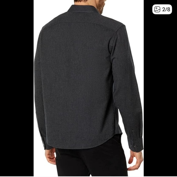 UNTUCKit Hemsworth Flannel Shirt Dark Gray Men’s XXLarge Long Sleeve Relaxed Fit - Picture 3 of 14